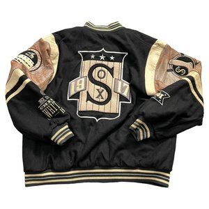 Vintage JH Design Chicago White Sox Leather Wool Varsity Reversible Jacket 3XL
